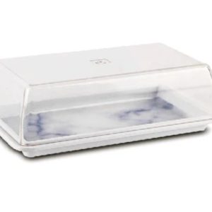 Marble Bread Tray with Clear Cover