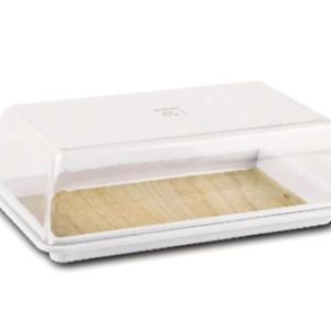 Wooden Bread Tray with Clear Cover