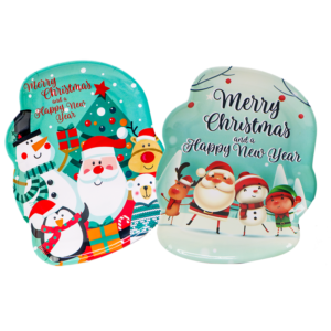 Santa and Friends and Snow Flurry 2-pc Christmas Platter